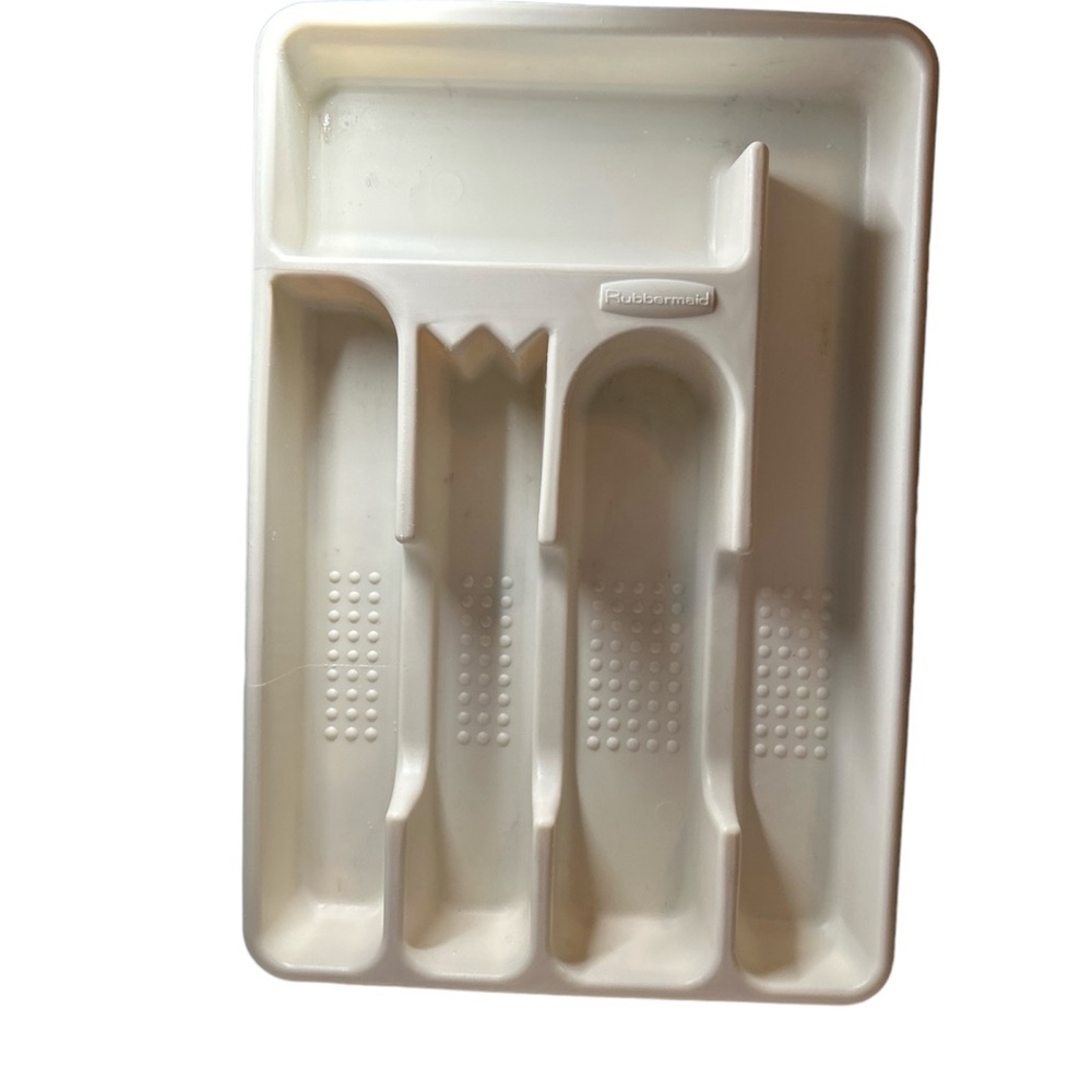 Vintage Rubbermaid 2919 Cream Cutlery‎ Utensil Tray 9x23 1/2